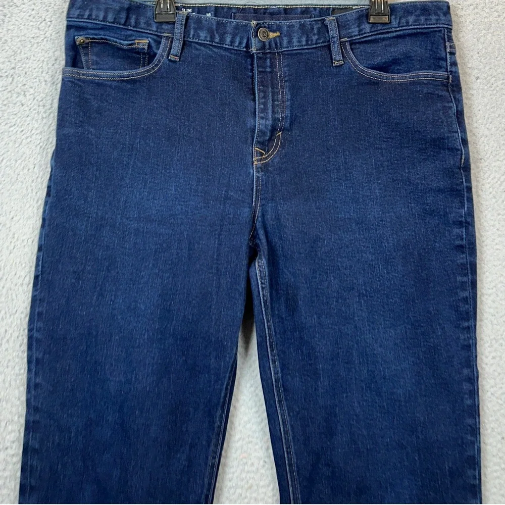 Banana Republic Jeans Mens 38X30 Slim Traveler Denim Blue Dark Wash Stretch EUC